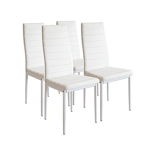 4 sillas blancas con costuras - Vela Muebles 4 sillas blancas con costuras - Vela Muebles