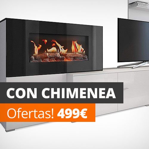 Muebles de salón con chimenea