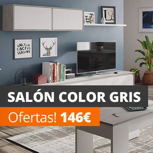 Mueble salon gris