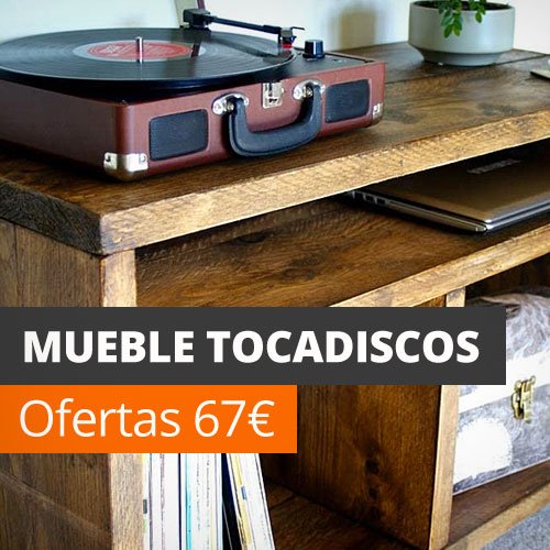 Mueble tocadiscos y vinilos