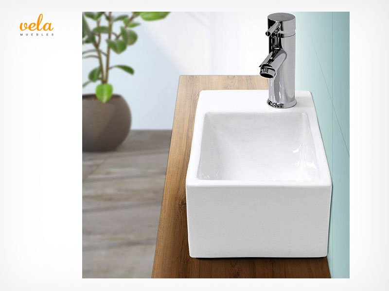 Lavabo de Pared de Cerámica Moderno de la Esquina Del Lavabo Del Lavabo Del  Cuarto de Baño Colgado, Lavabo Pequeño Pared Mini Lavamanos Baño Cerámico  Blanco, Fregadero Blanco (Size : A-Small) 