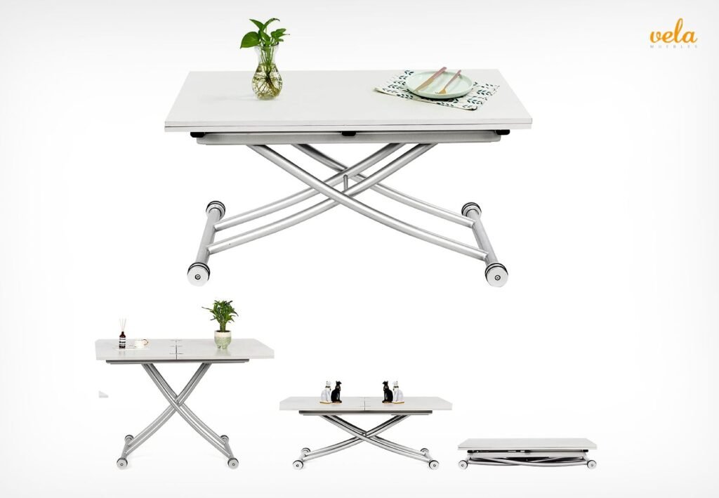 mesa de centro blanca multifuncional