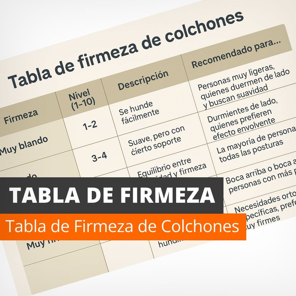 tabla de firmeza de colchones
