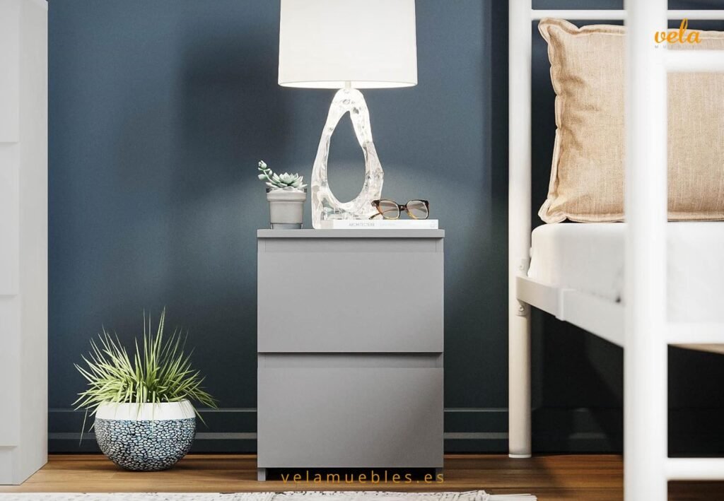 mesilla de noche gris