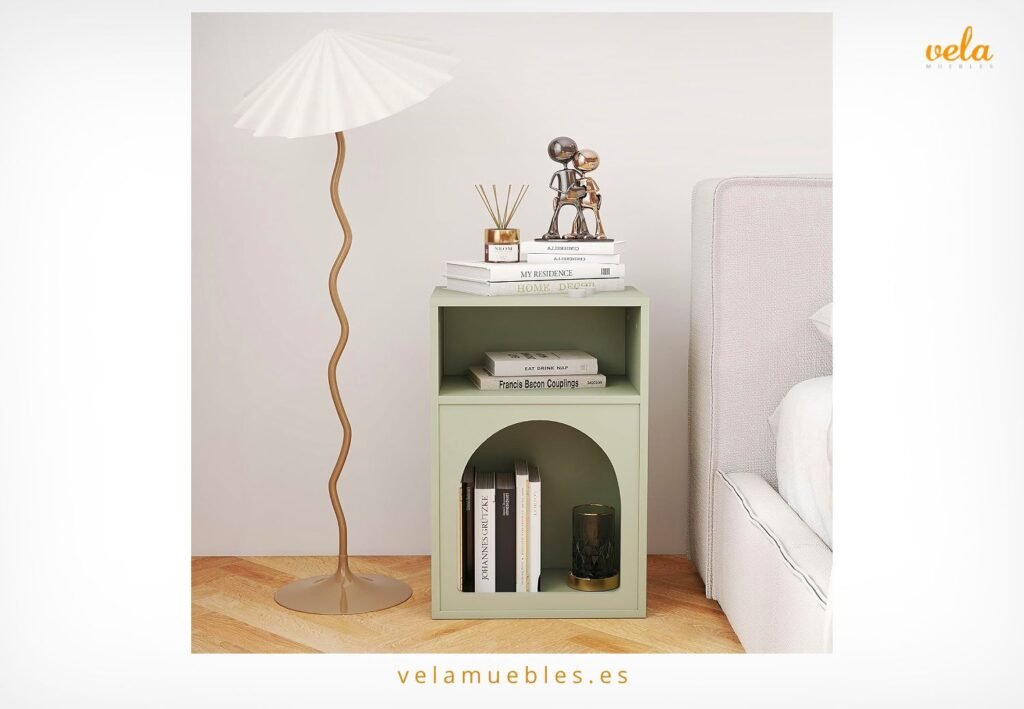 mesita de noche verde menta