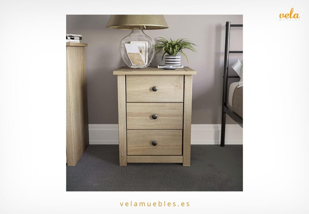 mesita noche roble macizo