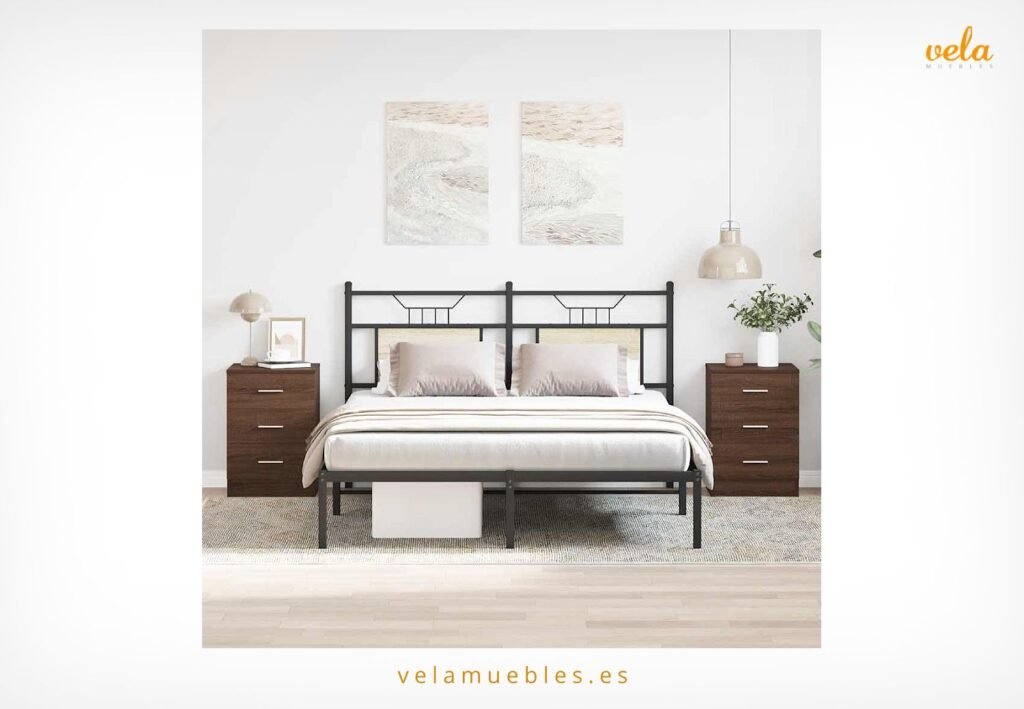 mesitas de noche marrón chocolate