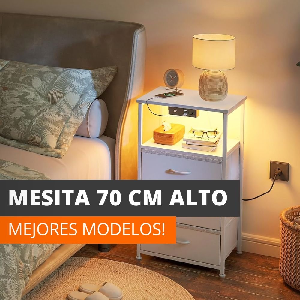 mesita de noche 70 cm alto